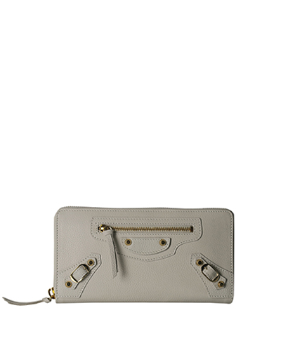 Balenciaga Metallic Edge Continental Zippy Wallet, front view